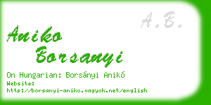 aniko borsanyi business card